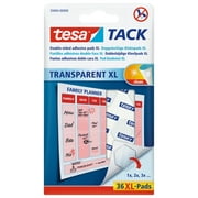tesa Transparent Tack XL Double Sided Adhesive Sticky Pads, for Signs Posters, 36 Pads