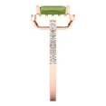 thumbnail image 3 of 1.86ct Emerald Cut Green Natural Peridot 18k Pink Rose Gold Engraving Statement Bridal Wedding Halo Designer Ring Size 7, 3 of 5