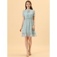 thumbnail image 5 of Allegra K Women's Floral Ruffle Hem Short Sleeve A-Line Smocked Chiffon Dress, 5 of 6