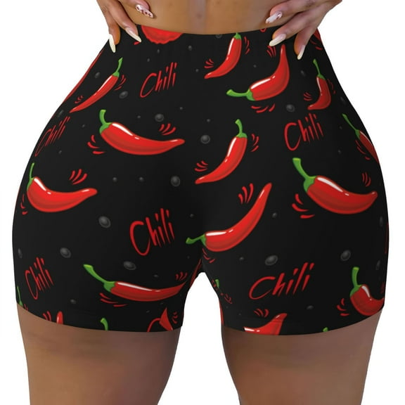 Red Hot Chili Peppers Workout Shorts For Women Scrunch Butt Lifting Yoga Gym Seamless Booty Biker Shorts Small