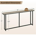 thumbnail image 2 of YANG2 Narrow Console Table with Sturdy Metal Frame, 63 Inch Extra Long Entryway Sofa Table for Behind Couch, Hallway, Living Room, Gray, 2 of 5