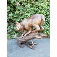 thumbnail image 4 of Nifao Bobcat Going Down a Tree Log Bronze Statue – Home Decor Sculpture, 43"L x 25"W x 41"H, 4 of 8