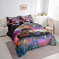 thumbnail image 3 of Manfei Extreme Sport Game 7pcs Bedding Comforter Set,Colorful Race Car Queen Bedding Sets,Multicolor Sequin Print Queen Sheet Sets For Teens,Luxury Bedroom Decor Reversible, 3 of 8