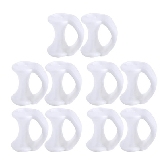 10 paquetes de suaves reutilizables separador de meñique alisador de pequeño, fácil Blanco Zulema Plancha para el dedo del pie de silicona