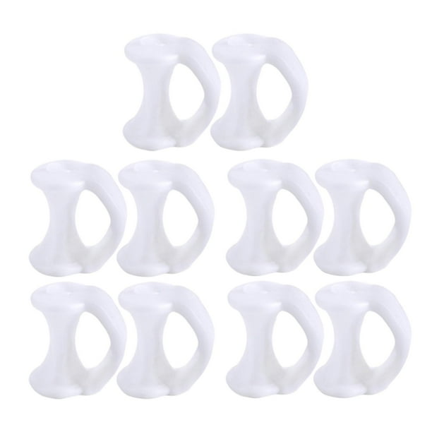 10 paquetes de suaves reutilizables separador de meñique alisador de pequeño, fácil Blanco Zulema Plancha para el dedo del pie de silicona