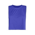 thumbnail image 3 of Womens Tank Tops Plus Size Sleeveless Round Neck Solid Color Slim Base Shirt Top Blue Free Size, 3 of 3