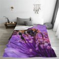 thumbnail image 5 of Salouo Closeup Honeybee on Flower Print Bed Blankets,Flannel Blanket Comfortable Air Conditioning Blanket Lightweight Blanket for Sofa Bed Travel & Couch -50"x40", 5 of 8