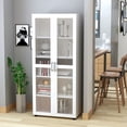 thumbnail image 1 of Office Storage Cabinets with Doors and Shelves in White 72.3“, 1 of 7