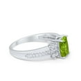 thumbnail image 2 of Emerald Vintage Wedding Band Round Ring Peridot CZ 925 Sterling Silver Size 8, 2 of 6