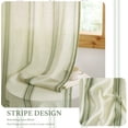 thumbnail image 6 of NICETOWN Linen Curtains for Bedroom, Striped Semi Sheer Curtains Light Filtering Privacy Farmhouse Back Tab Drapes for Living Room, Grass Green, 52"x96", 2 Panels, 6 of 8