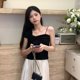 thumbnail image 5 of Camisetas asimétricas con hombros descubiertos para mujer, tirantes fruncidos, anudados, ajustadas, de verano, estilo puro, sexy, Ulzzang, picante, para chicas, look urbano, moda, 5 of 6