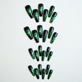 thumbnail image 3 of Fofosbeauty 24pcs Press on False Nails Tips, Coffin Fake Acrylic Nails, Spider Web Green, 3 of 8