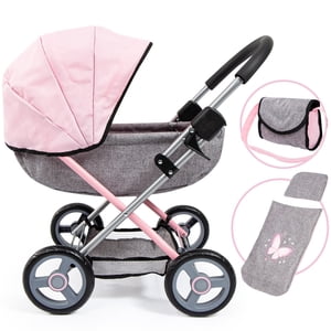 Bayer Design 4-in-1 Doll Pram Stroller with Cozy Bedding Set