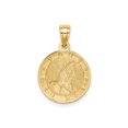thumbnail image 3 of 14k Yellow Gold and Rhodium Christian Pendant with Praying Hands Engraving Religious Medal for Men or Women Catholic Faith Jewelry Necklace, 3 of 6