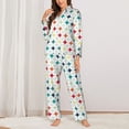 thumbnail image 2 of Pajama Sets for Women 2 Pcs, Colorful Geometric Button Down Long Sleeve Sleepwear Lounge PJ Sets, 2 of 6
