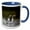Blue/White, variant on 3drose, Clarks Grebe Pair, Courtship Display, 11oz Magic Transforming Mug