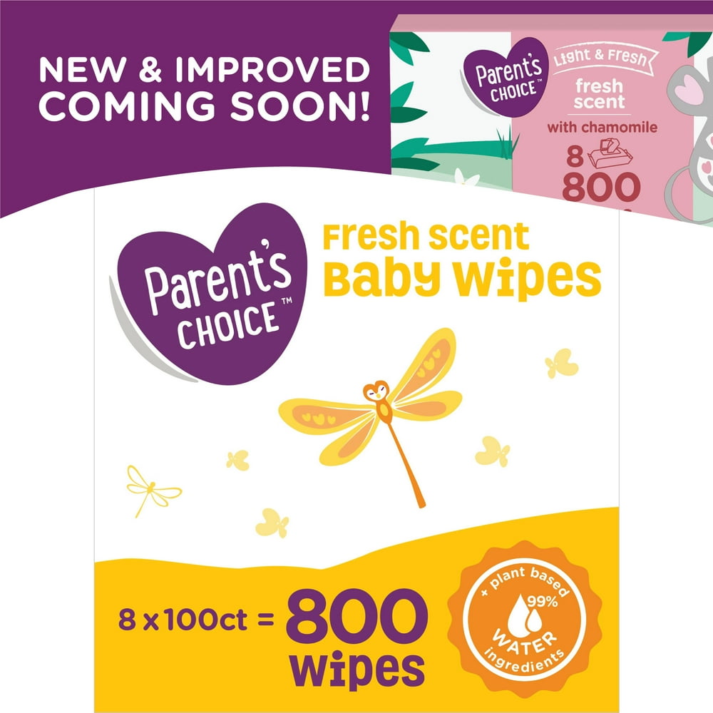 Parent's Choice Fresh Scent Baby Wipes, 800 count, 8 pack