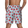 thumbnail image 2 of Lsque Mens Swim Trunks Strawberries Pattern - Bathing Suit Compression Liner - Beach Swim Shorts Swimwear - (S-3XL) - Stretch Quick Dry -X-Large, 2 of 9