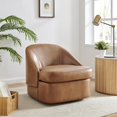 thumbnail image 2 of New Pacific Direct Hurley Faux Leather Swivel Accent Chair in Borneo Chocolate, 2 of 11