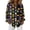 Black, variant on Womens Collared Long Sleeve Button Down Blouse Halloween Pumpkins Skull Graphic Relaxed Fit Tops Beige M