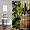 thumbnail image 2 of Patifu Grapes Wine Barrel Bathroom Décor Set Shower Curtain with Hooks 100% Polyester Fabric Washable Shower Curtain Set 69"x72, 2 of 7