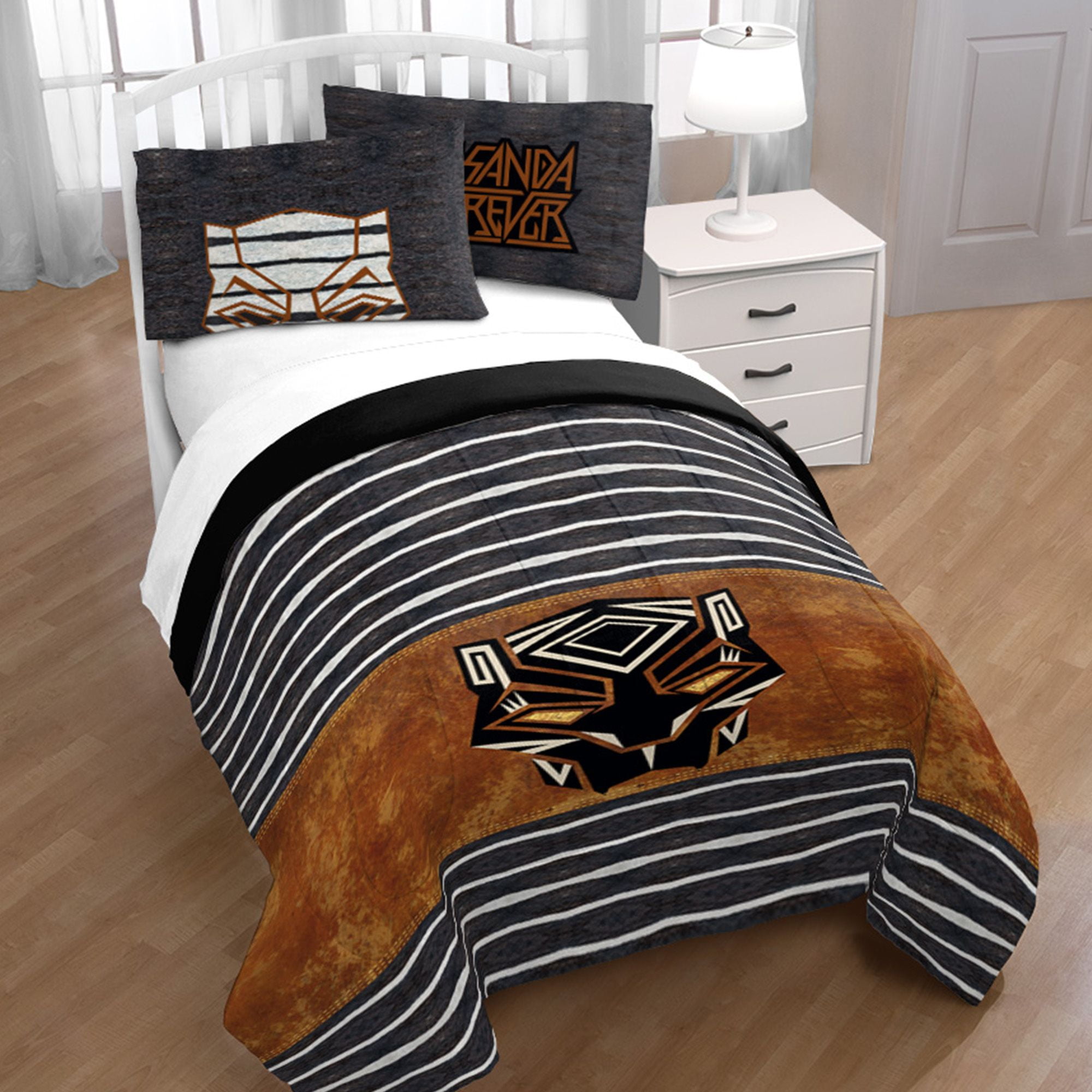 Marvel Black Panther Jungle Full/Queen Comforter and Sham ...