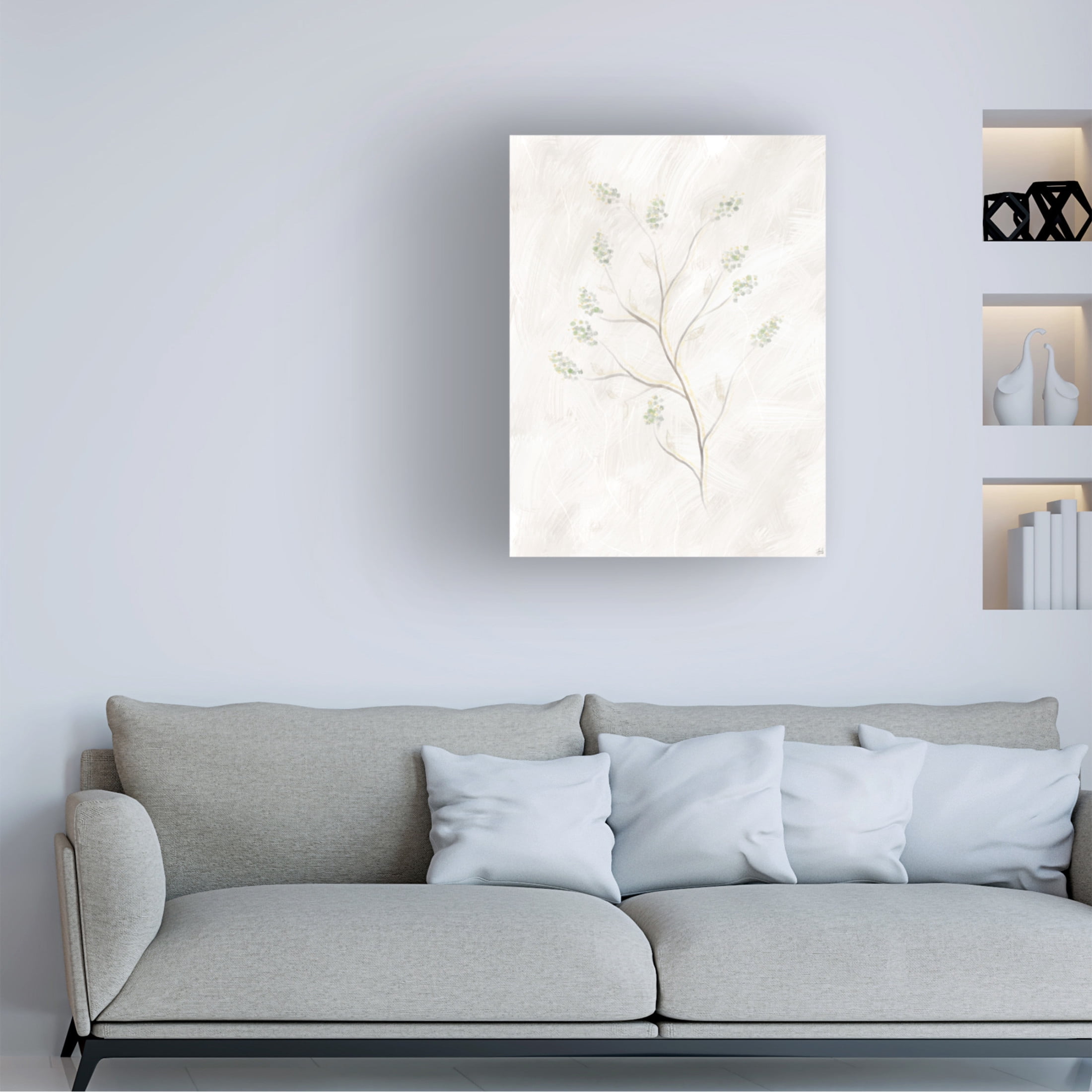 Canvas Wall Art - Line and Brush 'Wild Twigs' Wall Art for Living Room, Bedroom, or Office Décor by Trademark Fine Art - 14 x 19 Inches