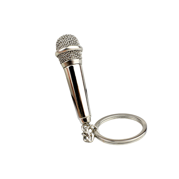 Mic Shaped Keyring Microphone Pendant Keychain Charm Fashionable Key Chain Accessory Creative Jewelry Gift for Singers