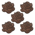 thumbnail image 1 of 5 Piezas de Parche Bordado de Rosa Marrón, Parches Decorativos de Flor 3D para Coser/Planchar en Vestidos y Jeans de Mujer, 1 of 7