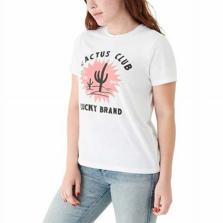 Lucky Brand Cactus Club Graphic Women's Tee Short Sleeve, Size