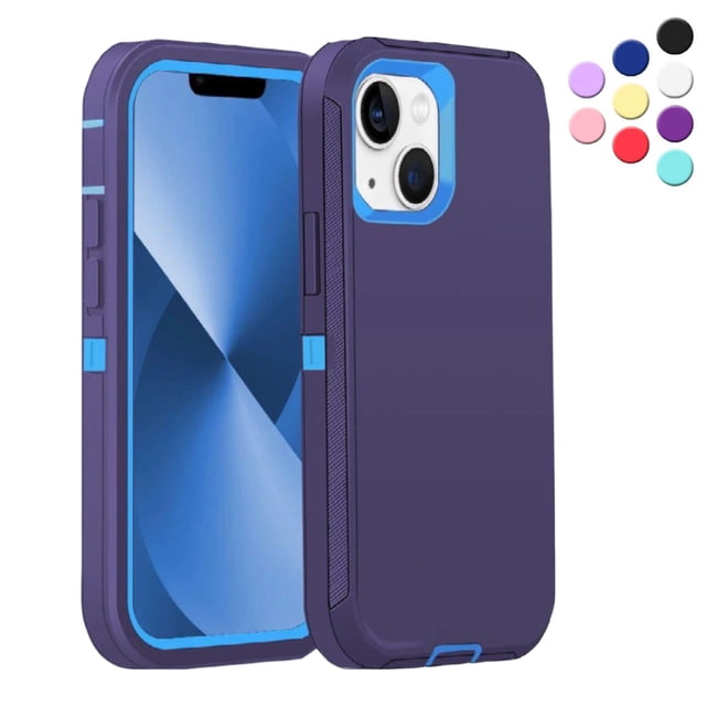 Entronix Funda Resistente para iPhone 13, Triple Capa, Resistente a Golpes y Anticaídas, Color Azul