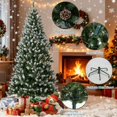 thumbnail image 4 of Snow Flocked Artificial Christmas Tree,  Christmas Tree with Pinecones, Xmas Trees with Hinged Structure & Foldable Metal Stand, Easy Setup for Holiday Decor, 4 of 10