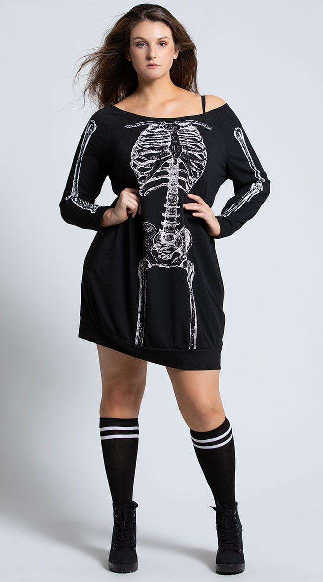 Yandy Plus  Size  Skeleton T  shirt  Dress  Costume Walmart  com