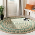 thumbnail image 5 of SAFAVIEH Natural Fiber Zoolander Geometric Jute Area Rug, Green/Natural, 8' x 8' Round, 5 of 5