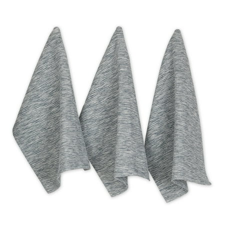 Teal And Off-White Tonal Recycled Cotton Waffle Dishtowel (Set of 3)