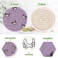 thumbnail image 4 of Haosy Set of 6 Drink Woven Coaster with Holder Heat Resistant Non-Slip Bar Coasters 4 Inches Adorable Demon with Star, 4 of 7