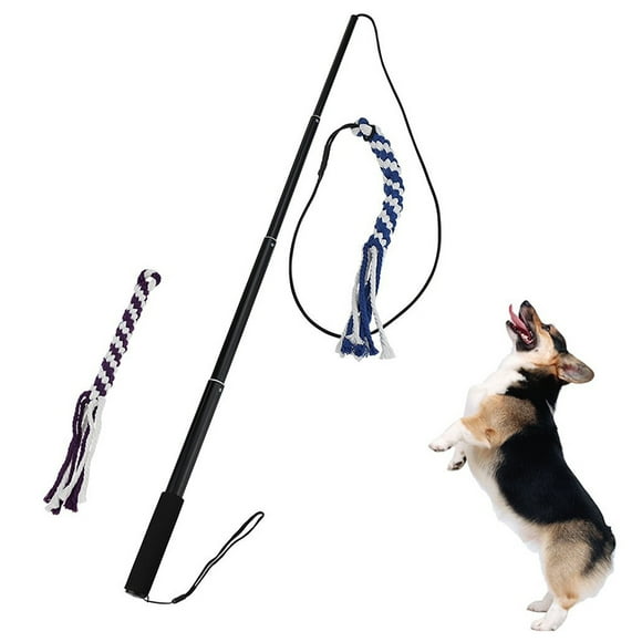 Extendable Flirt Pole Rope Dog Toy Indoor Rope Interactive Dog Training Toys;Extendable Flirt Pole Rope Dog Toy Rope Interactive Dog Training Toys,Black