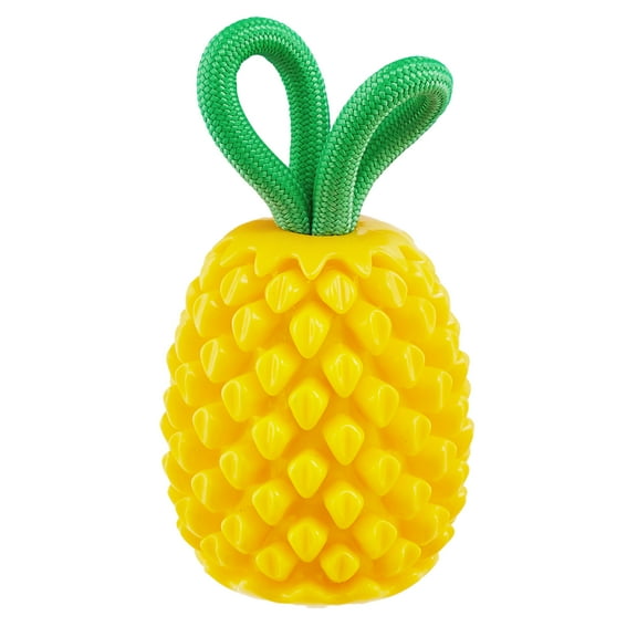 Outward Hound Dental Pineapple 2-in-1 Dog Chew Toy and Treat Stuffer, Medium, Yellow