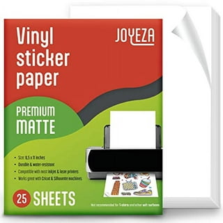 Printable Vinyl Sticker Paper 15 Sheets - Glossy White Waterproof Printable  Sticker Paper for Inkjet Printer & Laser Printer, Size 8.5x11 A4 Printer