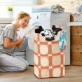thumbnail image 5 of Yayeee Freestanding Laundry Hamper with Handle Collapsible Large Storage Basket for Clothes, Beige Geometric, 5 of 7