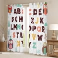 thumbnail image 2 of Homewish 26 Letters Alphabet Black Out Curtains,Cute Cartoon Owls Curtains Pack of 2 (42x63 Each),White Brown Pink Bedroom Curtains For Girl Boys,Microfiber Bedroom Decor, 2 of 6