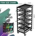 thumbnail image 3 of HOHYN 50 Can Spray Paint Storage Rack, Rolling Spray Bottle or Lube Holder, Metal Aerosol Storage Cart, Aerosol Can Holder Rack, Paint Bottle Organizer for Garage And Craft Workroom, 3 of 7