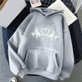 thumbnail image 6 of Hoodies Woman Clearance, Women's Hoodies Heart Print Loose Casual Long Sleeve Sweatshirt Tops, 6 of 6