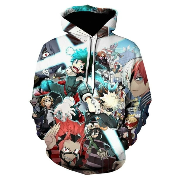 Sudadera con capucha My Hero Academia para hombre y mujer, Midoriya Izuku, disfraz de Cosplay con estampado 3D, sudadera, chaqueta con capucha escolar03XXL Deng Xun unisex