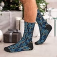 thumbnail image 7 of KLL Blue Leaves A Print Cool Socks Men's Women's Crew Socks Funny Crazy Novelty Stockings, 7 of 7