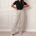 thumbnail image 2 of Women Wide Leg Pants High Waisted Business Casual Work Trousers Dressy Pants with Pockets by Yigetop White S, 2 of 6