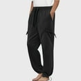thumbnail image 3 of JTieacloth Men's Cargo Pants Comfortable Casual Fit Lightweight Stylish For Everyday Wear Suitable For Spring Summer Fall Casual Cargo Pants Black, 3 of 6