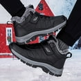 thumbnail image 2 of PEASKJP Winter Snow Boots for Men Mens Casual Shoes Slip On Oxford Comfortable Work Casual Outdoor Boots Anti Slip Hiking Shoes (Black,9), 2 of 3
