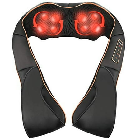 NK Shiatsu Neck Shoulder Massager with Heat - Electric Back Massage Pillow with 3D Deep Tissue Kneading for Muscle Pain