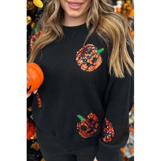 a.Jesdani Sparkling Sequin Sweater - Plus Size, Chic Fall Glam!